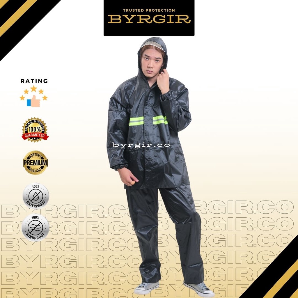 Jas Hujan Setelan Waterproof Pria Motor Tebal Anti Nembus Raincoat Rain Jacket Jaket Rain Mantel Hujan Penutup Wajah Faceshield