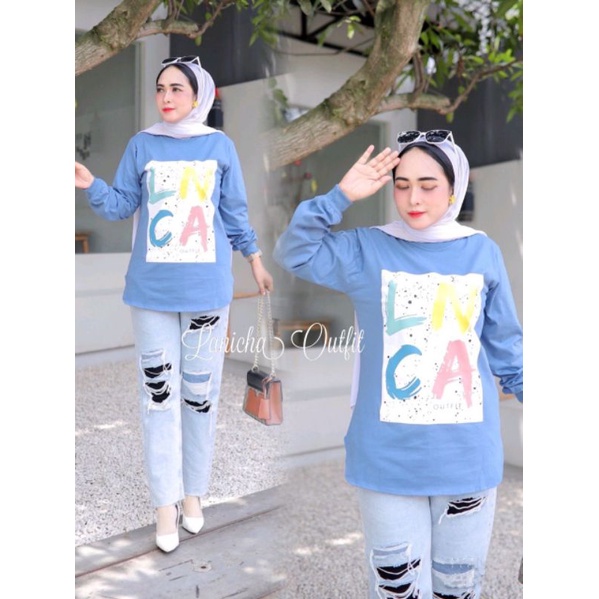 atasan wanita lanicha/ atasan wanita muslim/ atasan wanita lanicha original/atasan kaos wanita musli