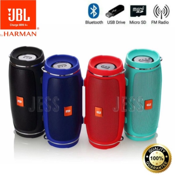 Unik Portable Speaker Bluetooth Wireless JBL CHARGE MINI 4 MINI 4 Plus - Hitam Murah