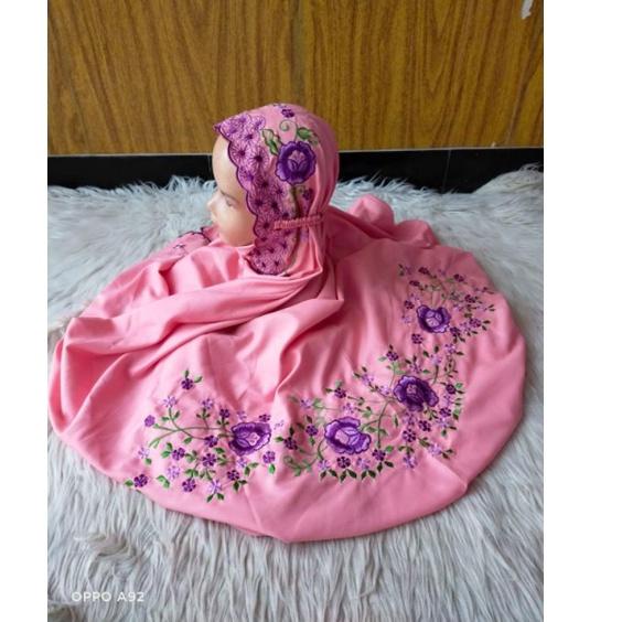 (Ready siap kirim) Mukena terusan anak katun mikro bordir warna mukena anak L katun micro (KODE 4888