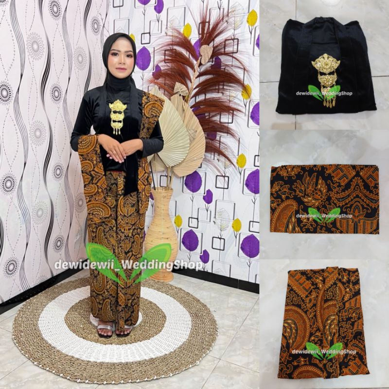 [1set] Kebaya + Selendang + Jarik Instan || Model Padma - Motif Semen Romo