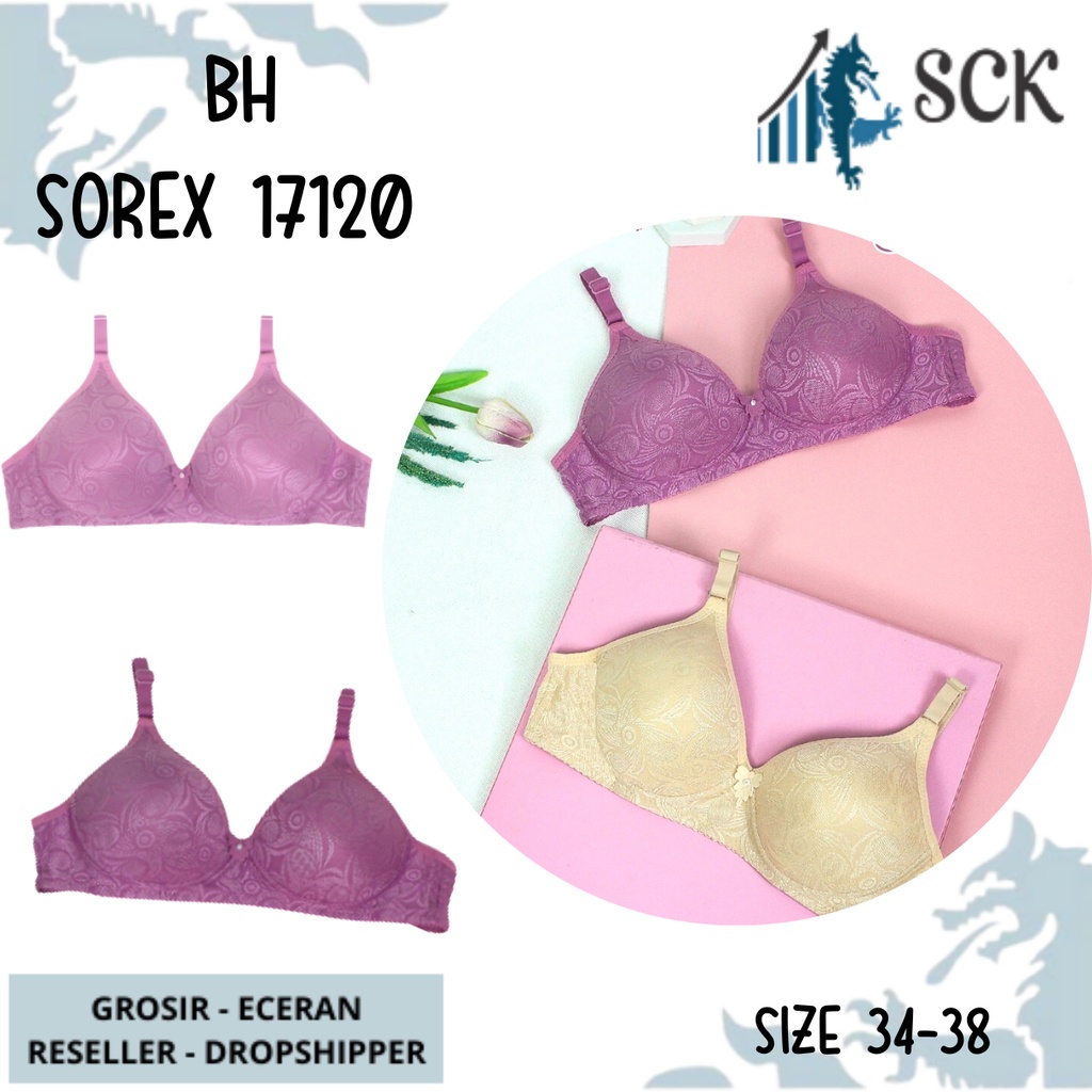 BH SOREX 17120 Busa Sedang Tanpa Kawat / BH Wanita Cup A-B Size 34-38 / Pakaian Dalam Cewek- sckmenwear GROSIR