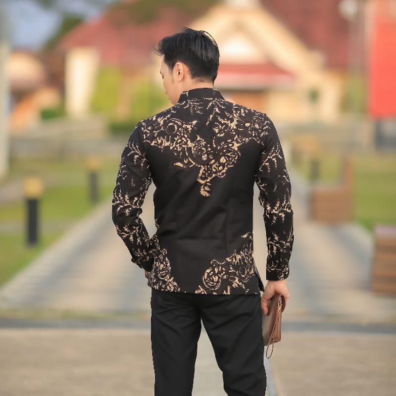 Kemeja batik pria lengan panjang modern - Baju Batik Pria Premium Akar Sogan