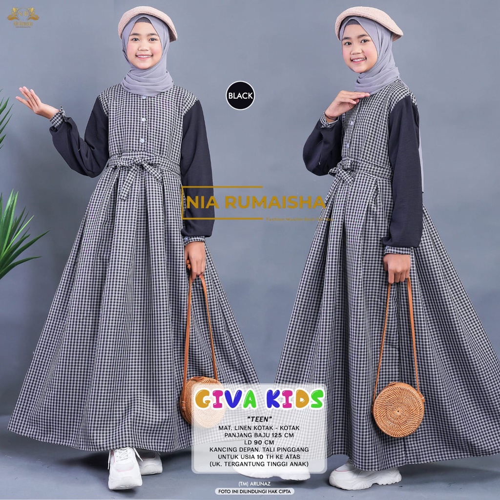 Giva Kids Anak Remaja Dres Gamis Muslim Original Produk By Ori Naura Nia Rumaisha