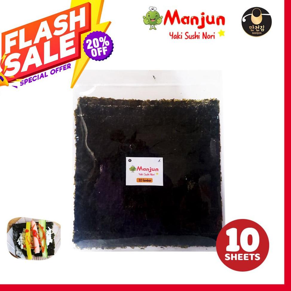 

E85 Manjun / Nico Yaki Sushi Nori 10 Lembar [25 gr] BEST SELLER ▲