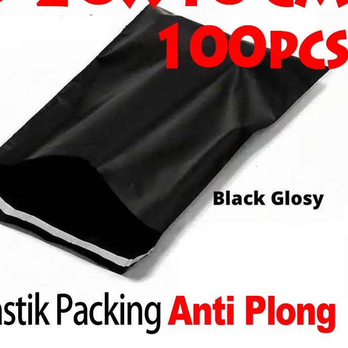 

12.12 Fasion sale Polymailer Kantong Plastik Packing 20X40cm Olshop LDPE 100pcs Lem Perekat Glosy Hitam Tebal !