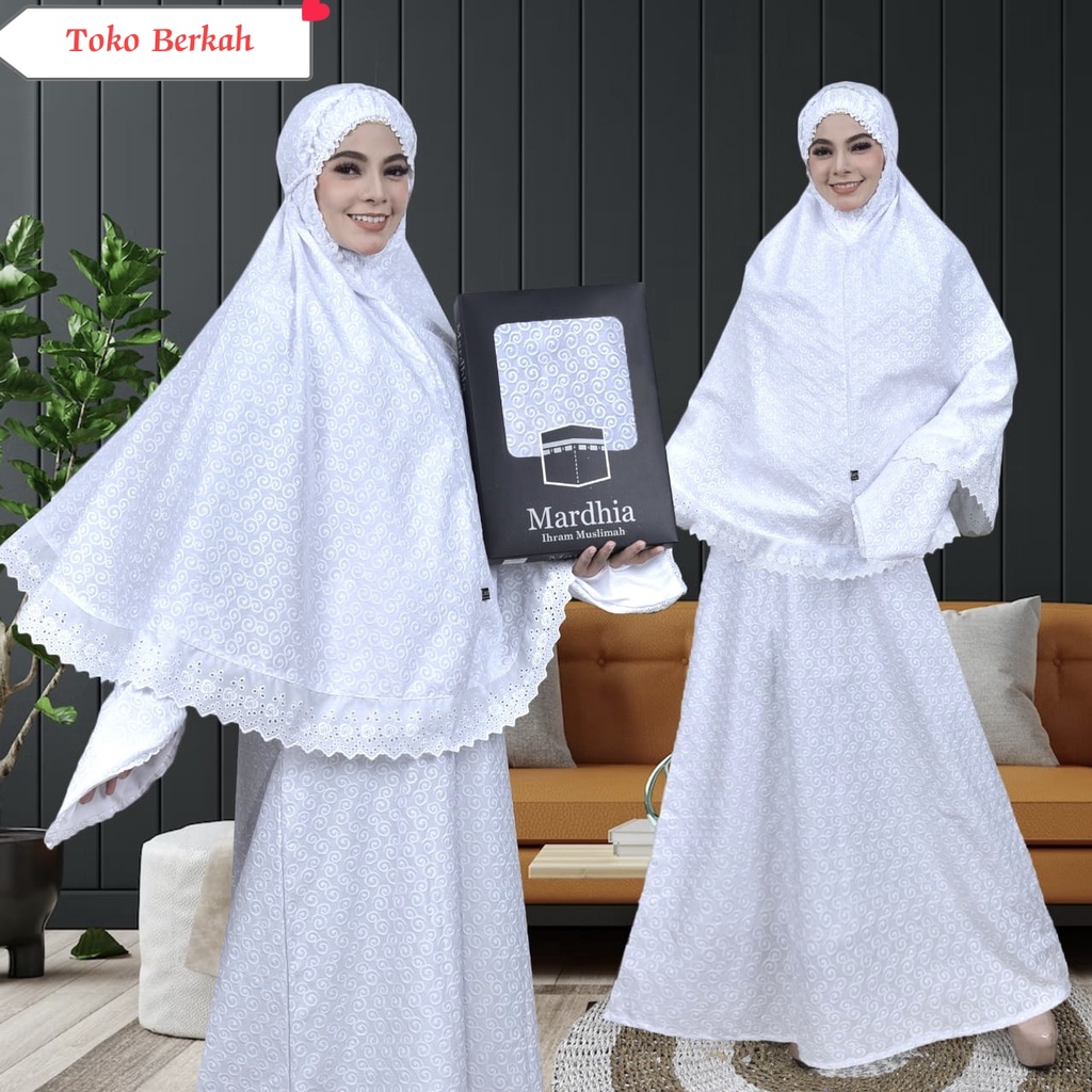 Gamis haji dan umroh katun paris satu set gamis kerudung ukuran super dan sarung tangan bordir