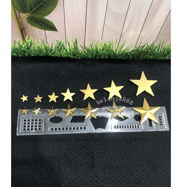 [cux] Pin bintang/bintang logam warna emas murah satuan