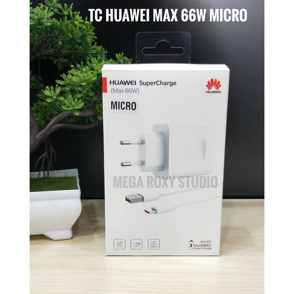 HUA-WEI SuperCharge Wall Charger (Max 66W) | Premium Quality | Universal Compatibility | 8 Layer Safety type-c dan micro