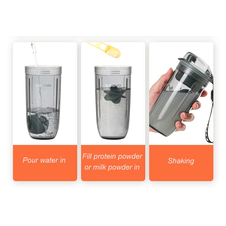 ღ 400Ml Olahraga Kebugaran Shaker Cangkir Portable Yoga Milkshake Cup Anti Bocor Botol Air untuk Gym Latihan Olahraga Pencampuran piala dengan Sling Outdoor Camping Air Minum