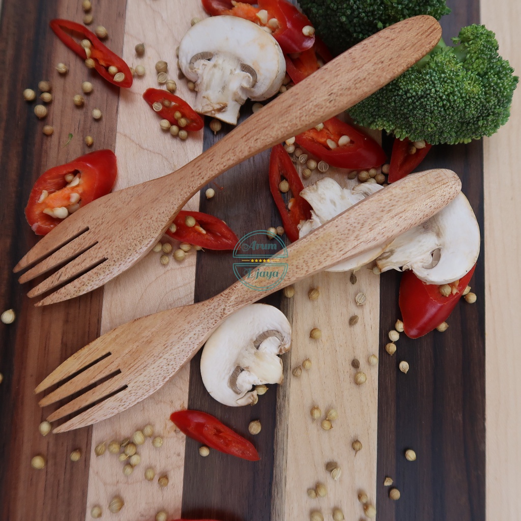 Wooden Fork Garpu Buah Garpu Anak Garpu Mini Garpu Kecil Kayu Garpu Souvenir