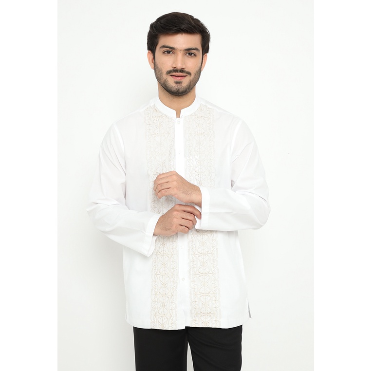 Jobb Husam Koko Pria Lengan Panjang Regular Fit Putih