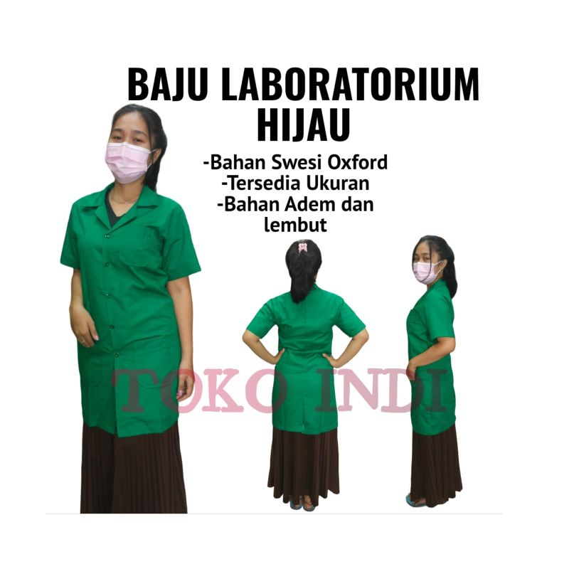 Baju Laboratorium Warna HIJAU/Jas Laboratorium Warna HIJAU/Jas Lab/Baju Laboratorium