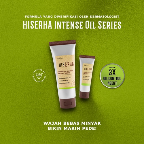 HISERHA Bundle Intense Oil Control - Pembersih dan Krim Wajah Pria