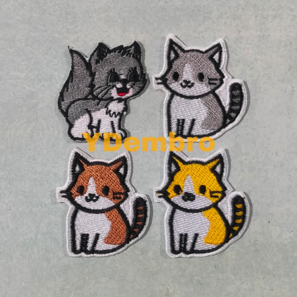 Patch Bordir Karakter Kucing Lucu