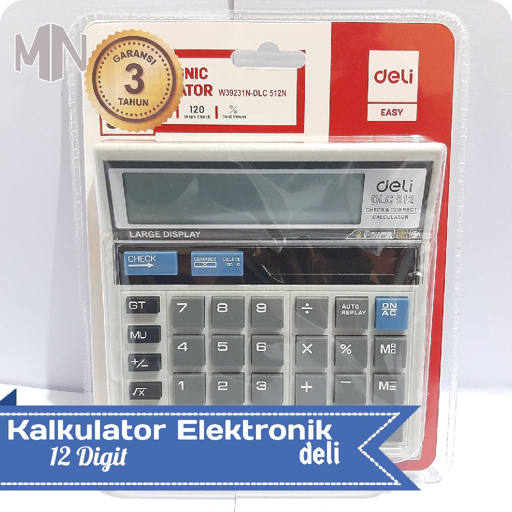 

Terlaris ✨ -Kalkulator Kantor Elektronic Check & Correct Calculator 12 Digit Deli- 2.2.23