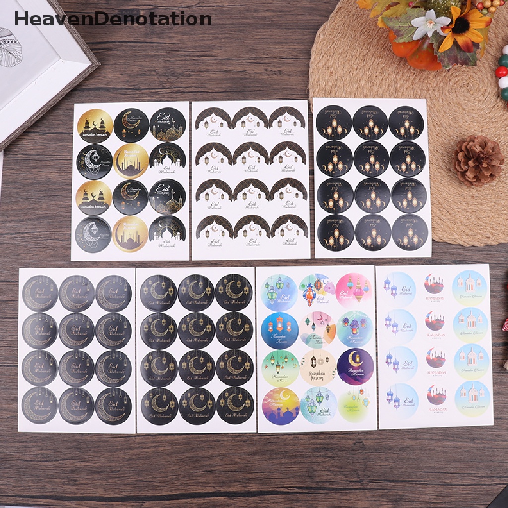 [HeavenDenotation] 10lembar Ramadhan Eid Mubarak Dekorasi Gift Sticker Holiday Segel Stiker HDV