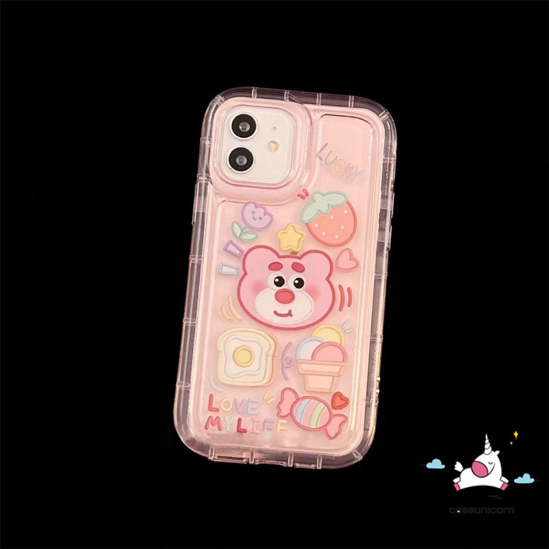 Casing Redmi Note10 11s 9 10s 11 8 Redmi 12C 9 10C 10 10A 9T A1 9C NFC 9A Poco F4 Note11 Cute Strawberry Bear Kartun Manyo Kirby Cherry Candy Airbag Shockproof Soft Tpu Case