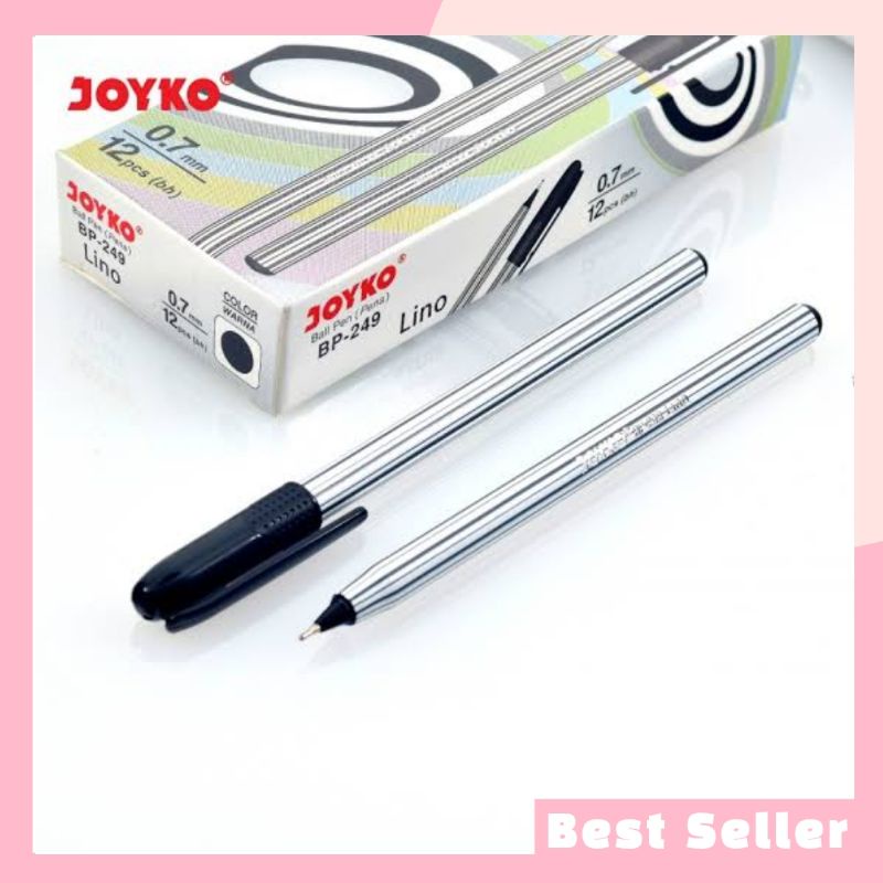 

Pulpen Joyko Lino BP-249 0.7mm Ball Point Pen Tinta Hitam 1 Pack Isi 12 Pcs