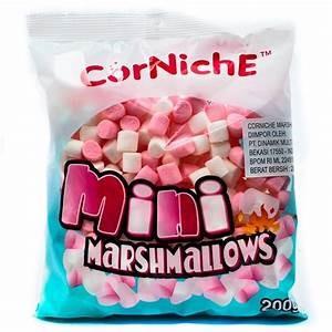 (Satuan) Corniche Permen Mini Pink White Mix Marshmallow 200 Gr 200Gr