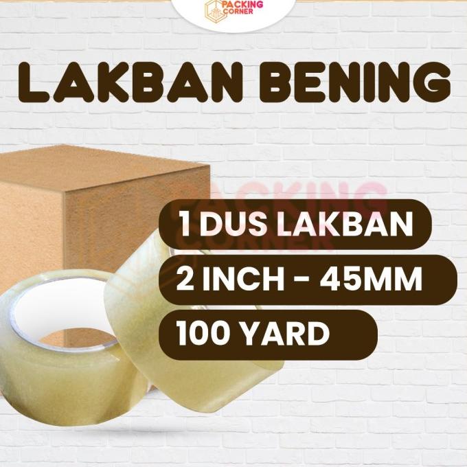 

1 DUS Lakban Bening 2 Inch 100 Yard 45mm 48mm GOJEK GRAB TERMURAH 1DUS