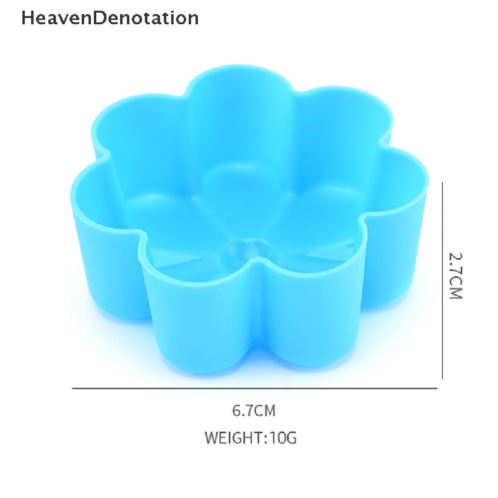 [HeavenDenotation] 5pcs Cetakan Kue Silikon Bunga Cupcake Muffin Cup Baking Egg Tart Jelly Mold HDV