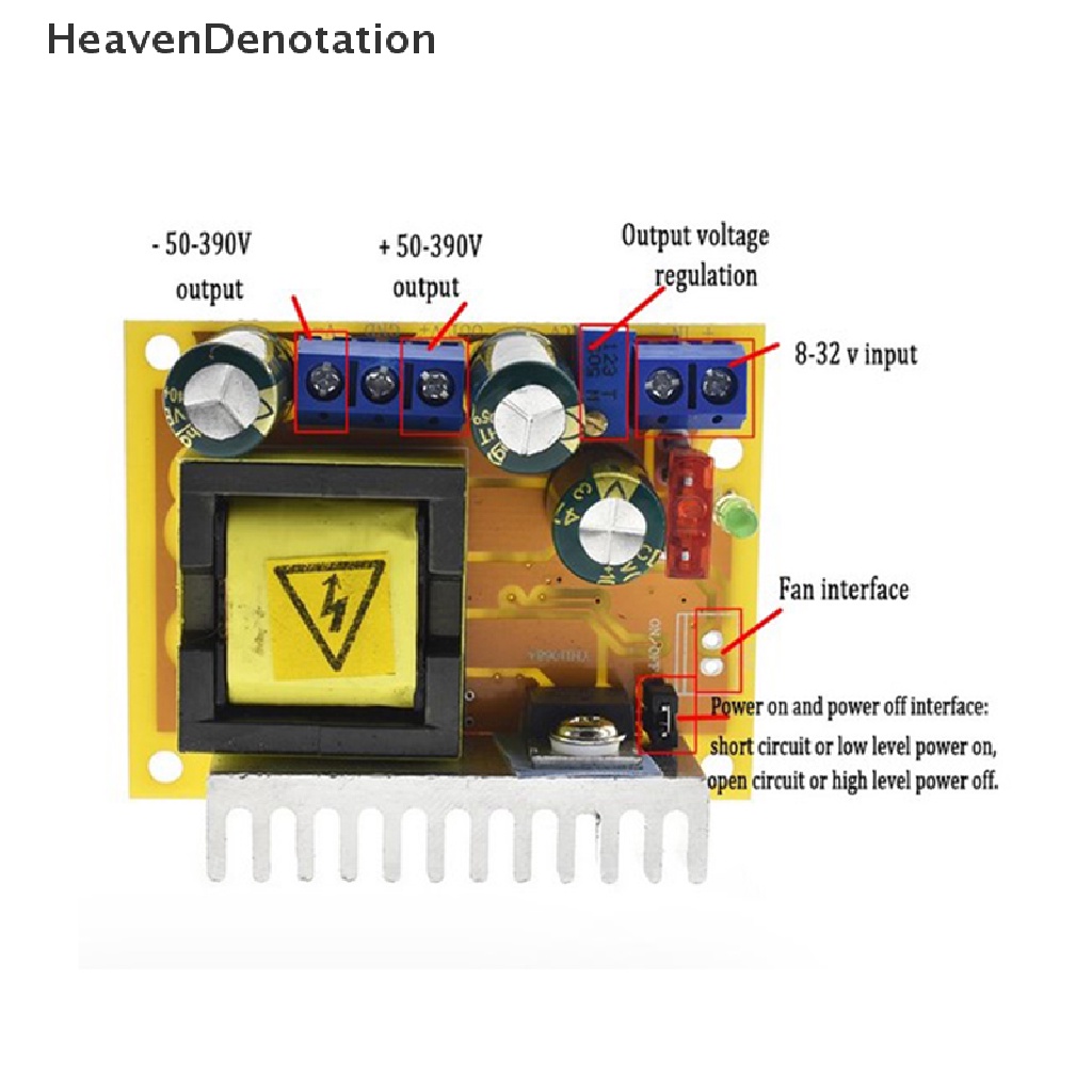 [HeavenDenotation] DC-DC 8 ~ 32V to 45 ~ 390V High Voltage Boost Converter ZVS Step-up Booster Module HDV