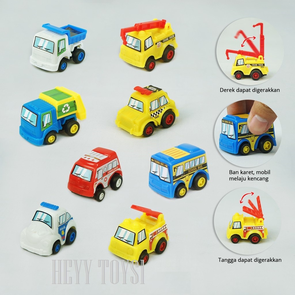 MAINAN ANAK MOBIL MINI PULLBACK ISI 6 PCS