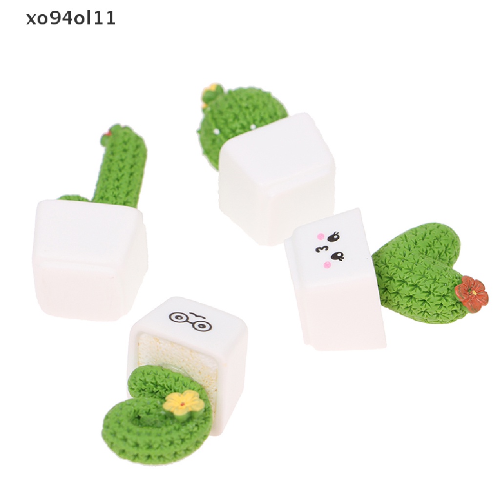 Xo 4PcsCactus Shaped Hiasan Dekorasi Prop Kaktus Tanaman Pot Decor OL