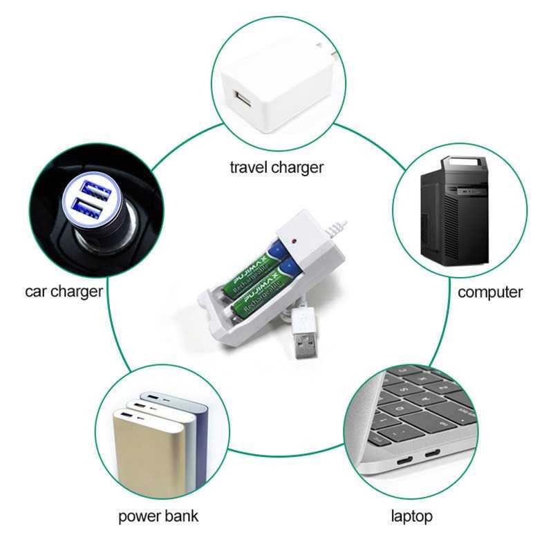 (BISA COD) FTIHSHP PUJ Charger Baterai 2 Slots AA/AAA - 2Y-A-10