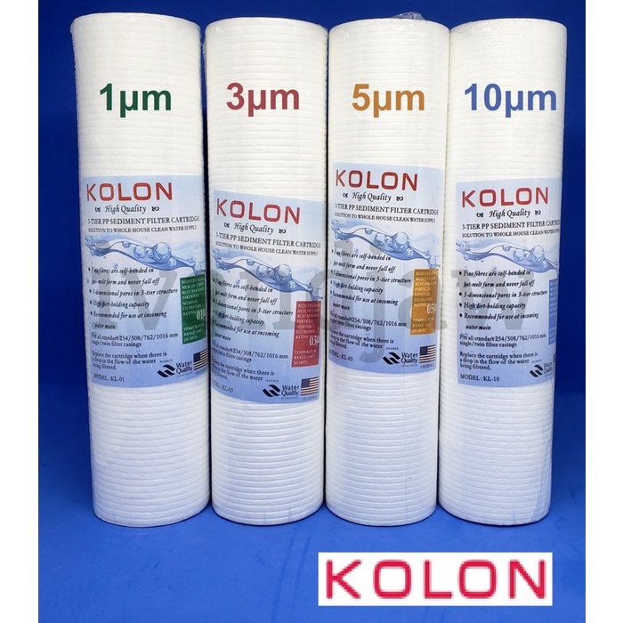 KOLON Filter Air Cartridge 10&quot; 1, 3, 5, 10 um mikron pilih 10 inch in