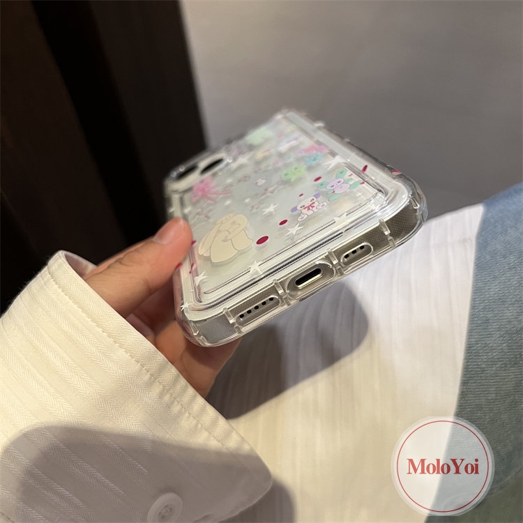 IPHONE Ins Lucu Kartun Indah Bintang Beruang Graffiti Case Kompatibel Untuk Iphone11 13 12 14 Pro MAX 7Plus 8Plus XR X XS MAX 6 6S Plus Airbag Shockproof Lembut Silicon TPU Penutup Belakang