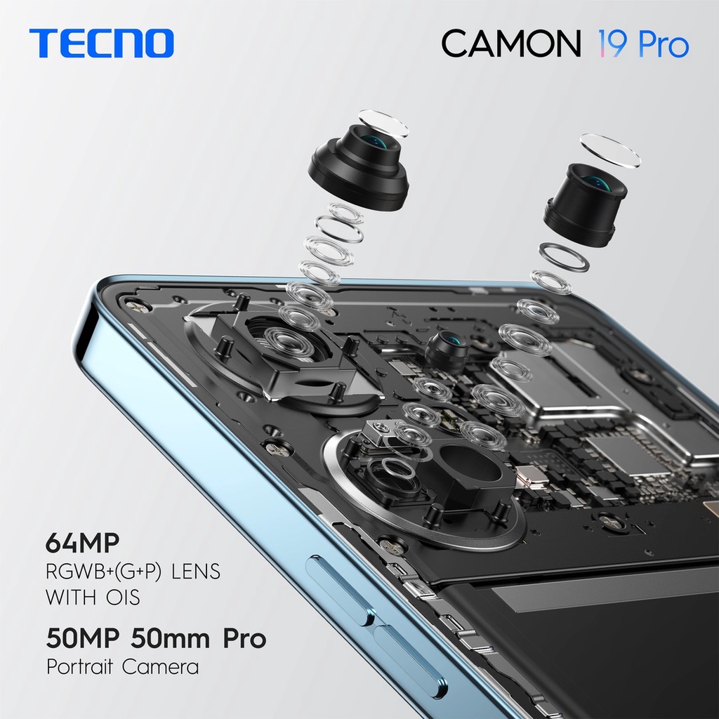 TECNO CAMON 19 Pro 8+5GB* + 128GB [Night Camera 64MP+50MP With OIS+EIS, Helio G96, 6.78