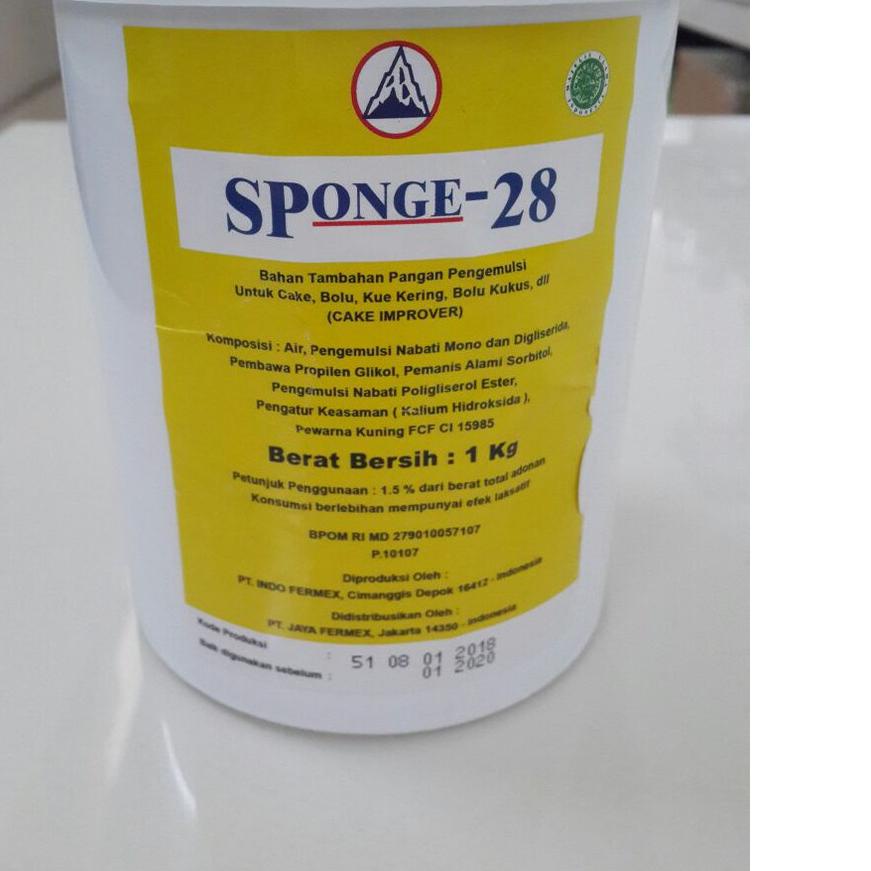 

➭ sp merek 28 sponge 28 cake emulsifier pengembang kue 1kg ♀