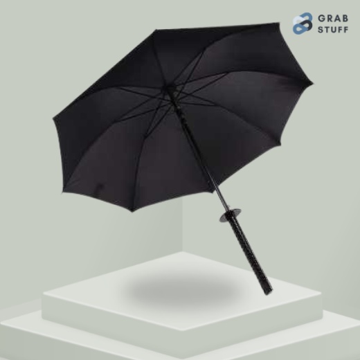 Payung Jepang Lipat Polos Bentuk Pedang Samurai Semi Otomatis Tahan Angin Anti UV / Payung Style Jep