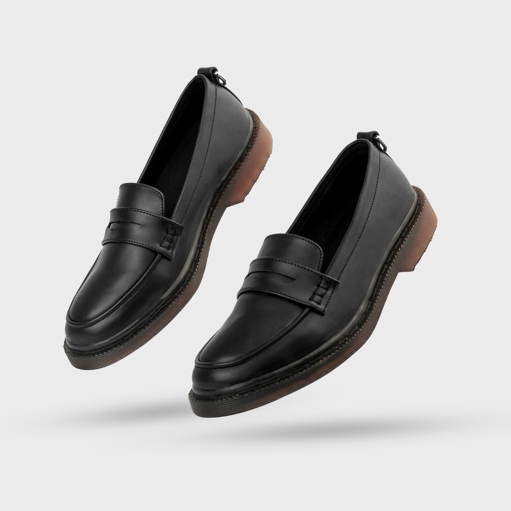 OC003 | Sepatu Slip On Hitam Tanpa Tali Loafers  Premium Pria Casual Kerja Formal Kantor Original Laki | FORIND Terraforma