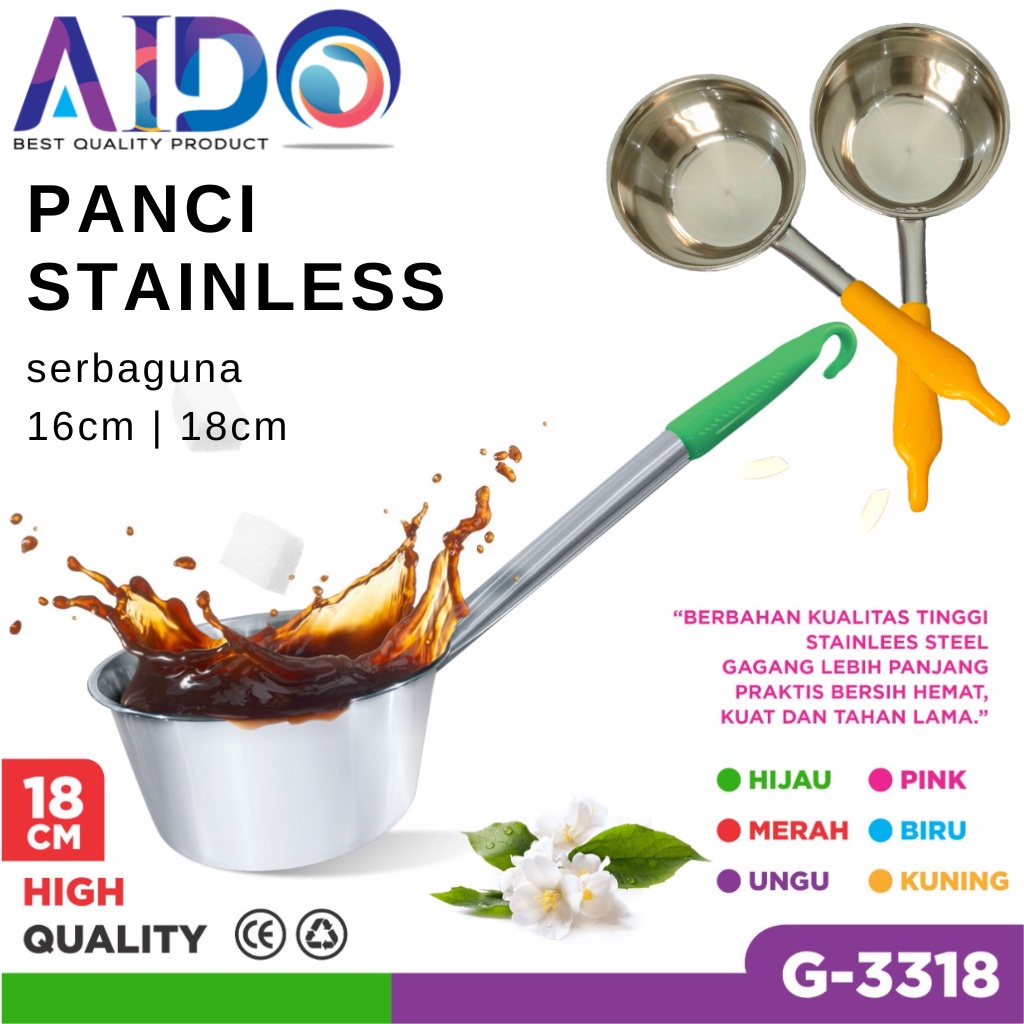 Centong Gayung Air Panas Soup Dan Kuah Multifungsi Panci 18cm gagang 33cm Gayung soup Stainless Steel gayung soto Stainless Steel Water Spoon Thickened Kitchen Hotel Water Spoon Soup Spoon Porridge Spoon Long Water Ladle