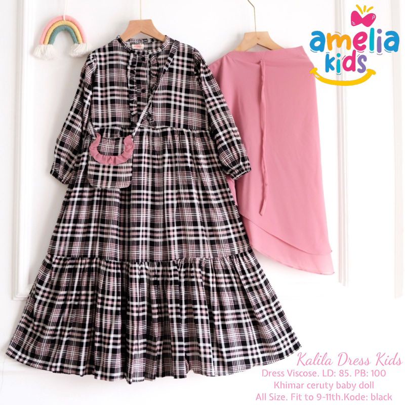 KALILA DRESS KIDS VISCOSE/CERUTY BABYDOLL ORI BY AMELIA KIDS