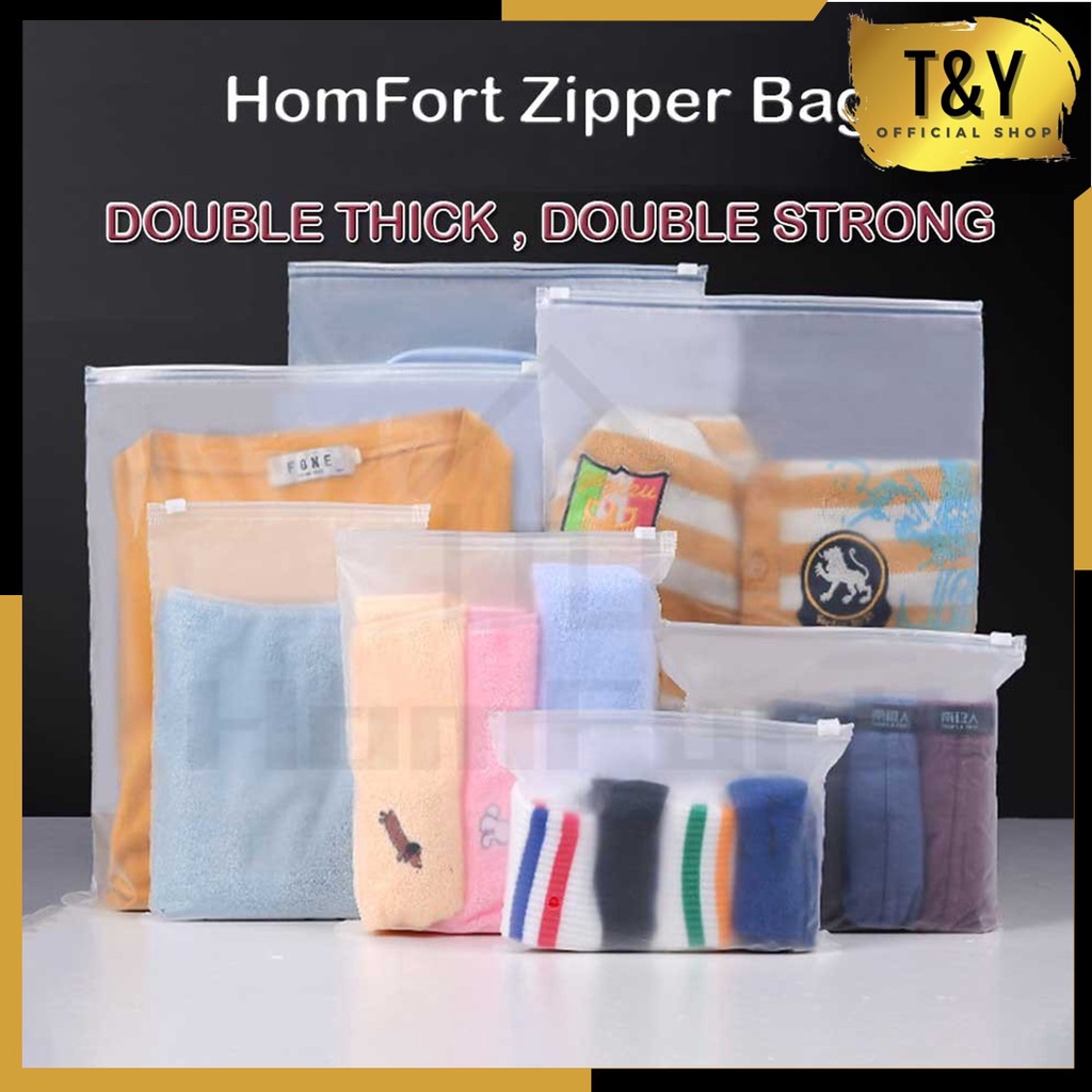 T&amp;Y Ziplock Karakter Travel Pouch Serbaguna Polos Zipper Motif Packaging Storage Bag Tas Penyimpanan Pakaian Zip Lock Plastik anti Air Murah Import