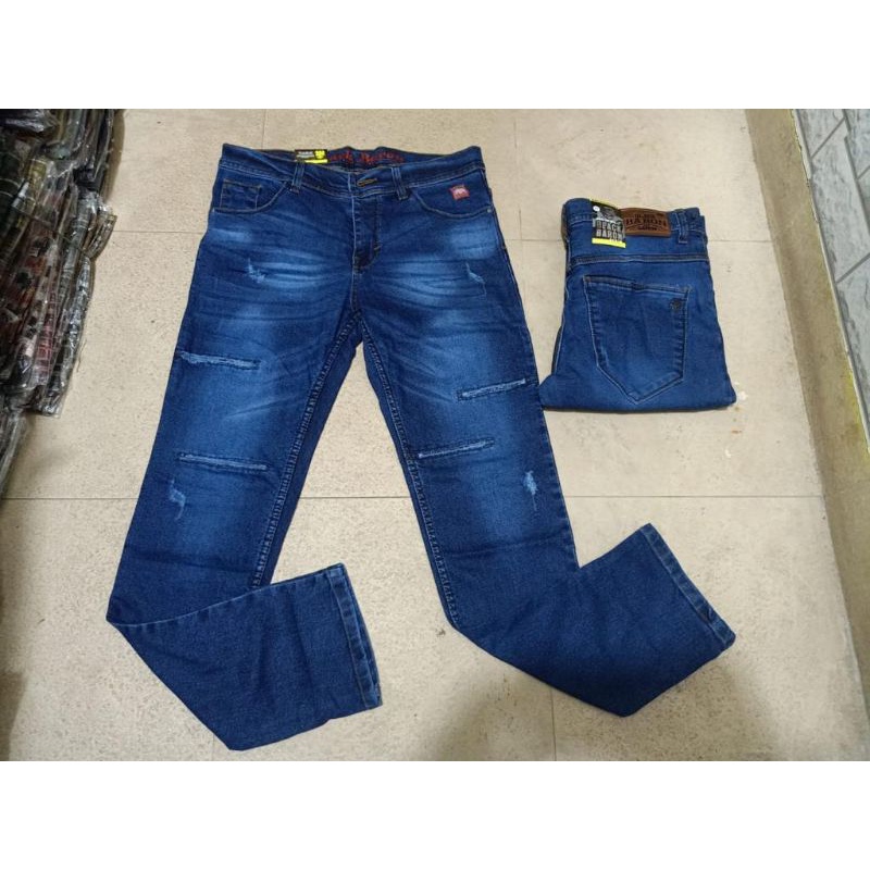 CELANA JEANS PANJANG DISTRO SOBEK&quot; LUTUT BALLEO // CELANA FASHION PRIA SLIMFIT