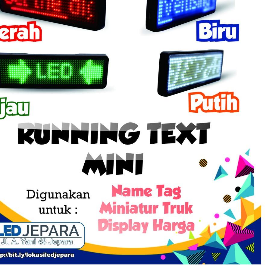 Kekinian PAPAN NAMA LED RUNNING TEXT MINI TULISAN BERJALAN MINIATUR NAMETAG LED BADGE RUNNING TEXT M