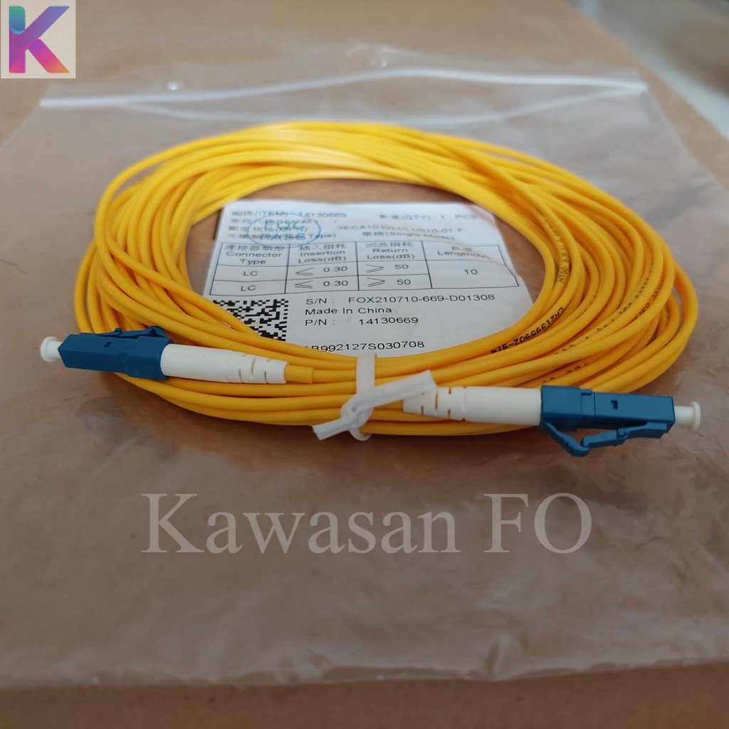 Kabel Patchord / Patchcord LC- LC 10 Meter 2mm Simplex Pabrikan