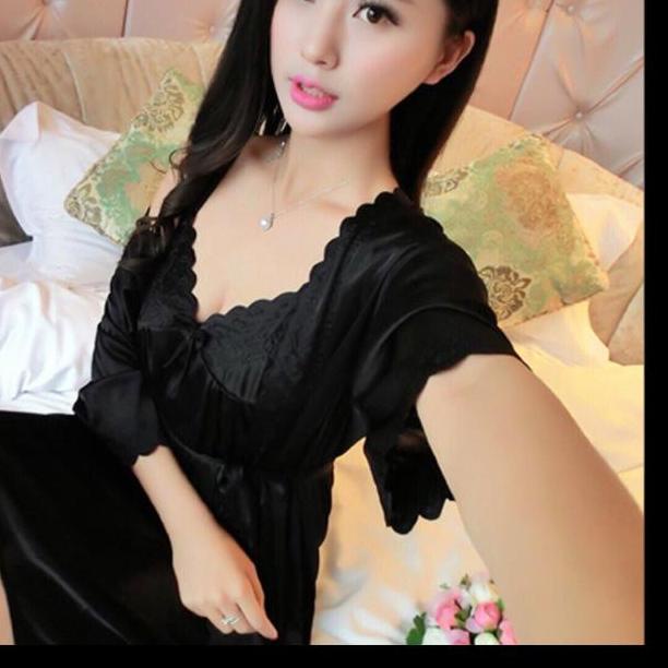 ➲ hokyfashion BAJU TIDUR SETELAN KIMONO SATIN IMPORT + INNER DALAMAN ( FIT TO XL ) ❆