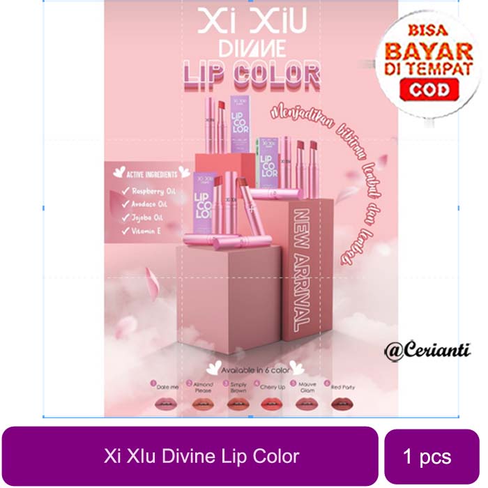 [LIPSTICK | 6 WARNA | BPOM] Xi Xiu Divine Lip Color - Lipstick | XIXIU LIPSTICK_Cerianti