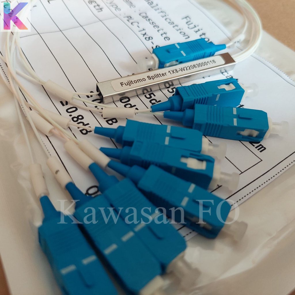 Passive Splitter 1:8 SC UPC Pendek / PLC Splitter 1:8 SC UPC/ Spliter FO/Fiber optik FTTH