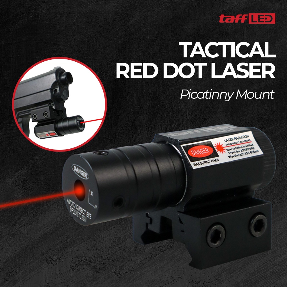 Tactical Red Dot Laser Gun Picatinny Mount Airsoft Rifle - HJ11 - OMLP0RBK Black