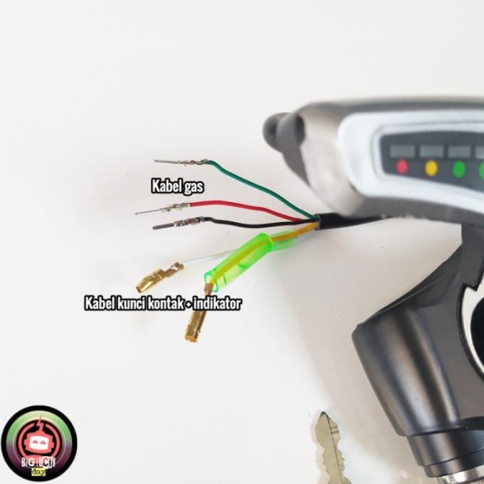 (0_0) Handle Gas Sepeda Listrik 48V Universal Kabel Gas Skuter