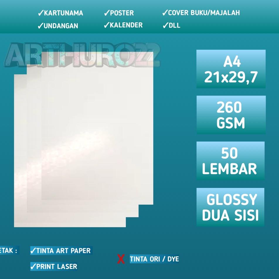 

Harga Puas Kertas art carton/art paper 260 gsm A4 isi 50 lembar-kertas art karton 260 gram A4