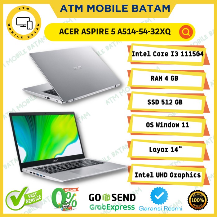 ACER Aspire 5 A514-54-32XQ i3-1115G4 4GB 512GB SSD 14" HD Win11 + OHS