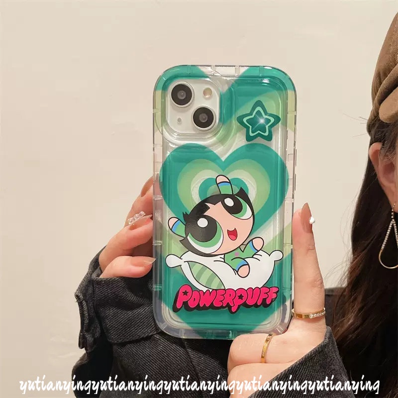 Soft Tpu Case Untuk Redmi Note10 10s 911s 11 Redmi10 9A A1 9T 9C NFC 10A Note9 Note10s Note10 Note1 Kartun The Powerpuff Love Heart Airbag Shockproof Clear Cover